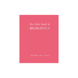 Pink book cover titled 'the little book of RESILIENCE' on a white background