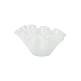 Onda Glass Petite Ruffled Bowl - White - Danshire Market and Design 