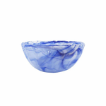 Blue marbled bowl on a white background