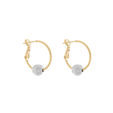 Two-tone hoop earrings with gold-dipped finish and contrasting silver ball detail, photographed on a white background.
