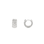 Two silver hoop earrings on a white background