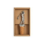 Golf-themed bottle stopper in a cardboard box on a white background