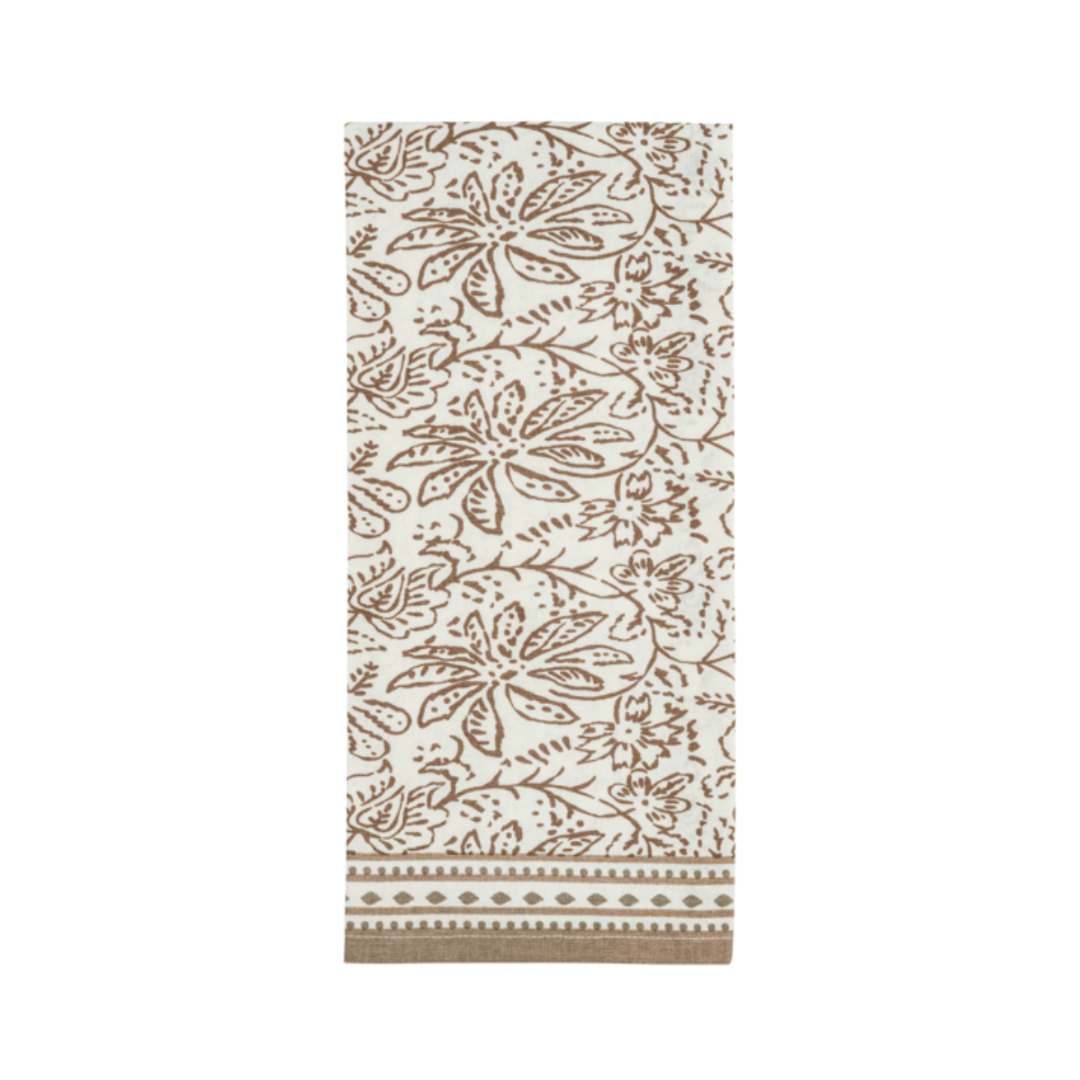 Floral patterned towel on a white background