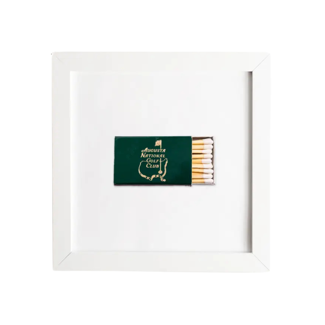 Augusta National Golf Club matches print with a white frame on a white background