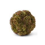 Decorative sphere with a textured surface on a white background