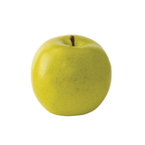 faux Green apple on a white background