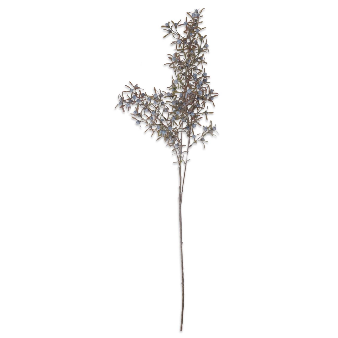Artificial flower stem with small flowers on a white background