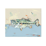 Painting of a fish on a textured background