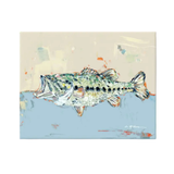 Painting of a fish on a textured background