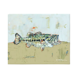 Painting of a fish on a textured background