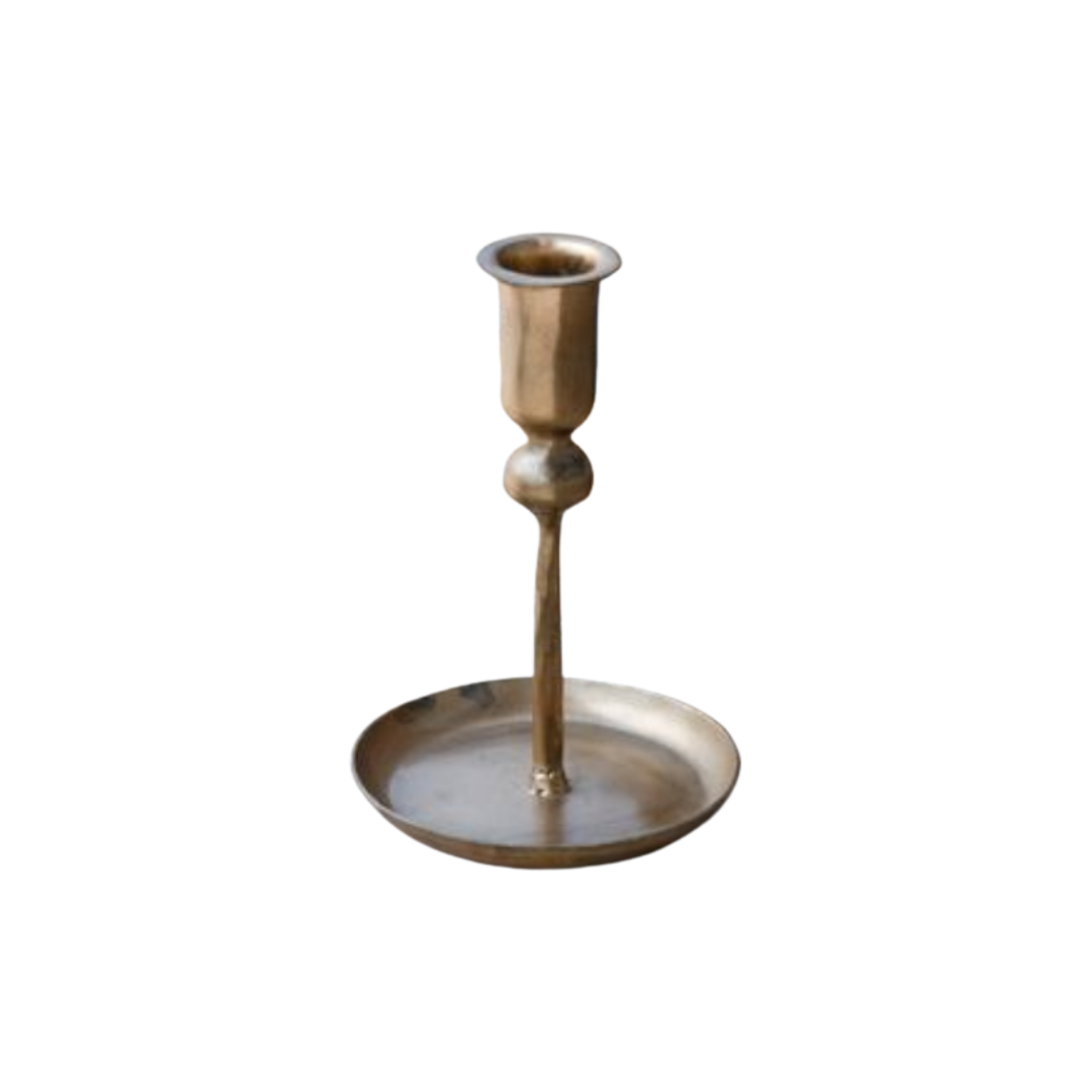 Bronze candle holder on a white background
