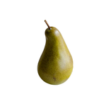 Green pear on a white background