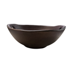 Brown wooden bowl on a white background