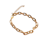 Gold chain bracelet on a white background