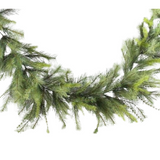 9' faux green Appalachian pine garland