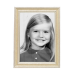 Italian wood picture frame with silver trim