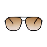 black & brown aviator sunglasses