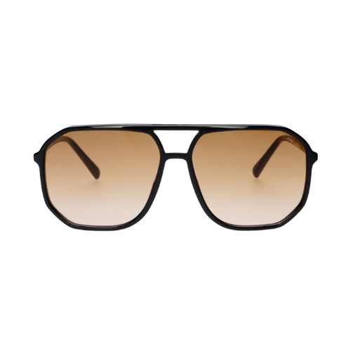 black & brown aviator sunglasses