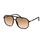 black & brown aviator sunglasses