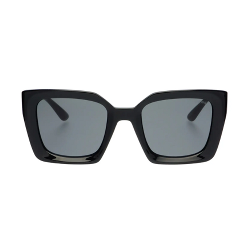 sleek black square sunglasses