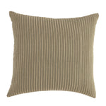Striped pillow with a beige and brown pattern on a white background
