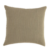 Striped pillow with a beige and brown pattern on a white background