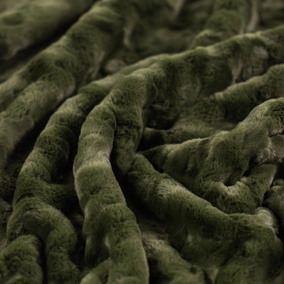 Close-up of a textured green fabric