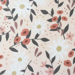 Floral pattern with flowers and leaves on a light background