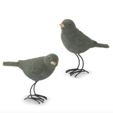 green velvet bird with gold beak, two styles