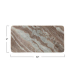 Marble-patterned mat with dimensions 6" x 12" on a white background
