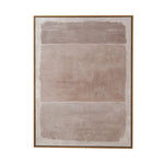 Abstract art piece with brown and beige tones in a gold frame on a white background