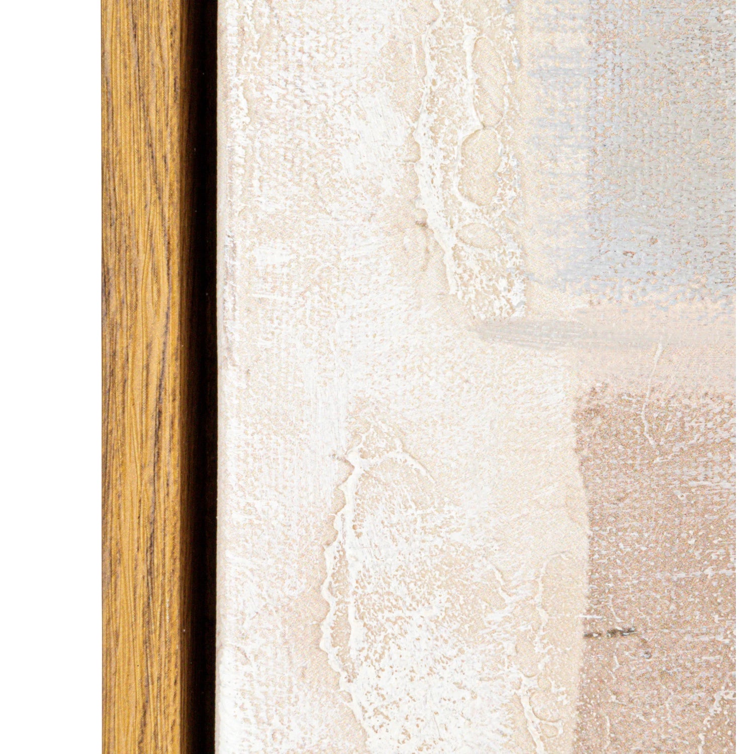 Close-up of a textured wall with a wooden border on the left.