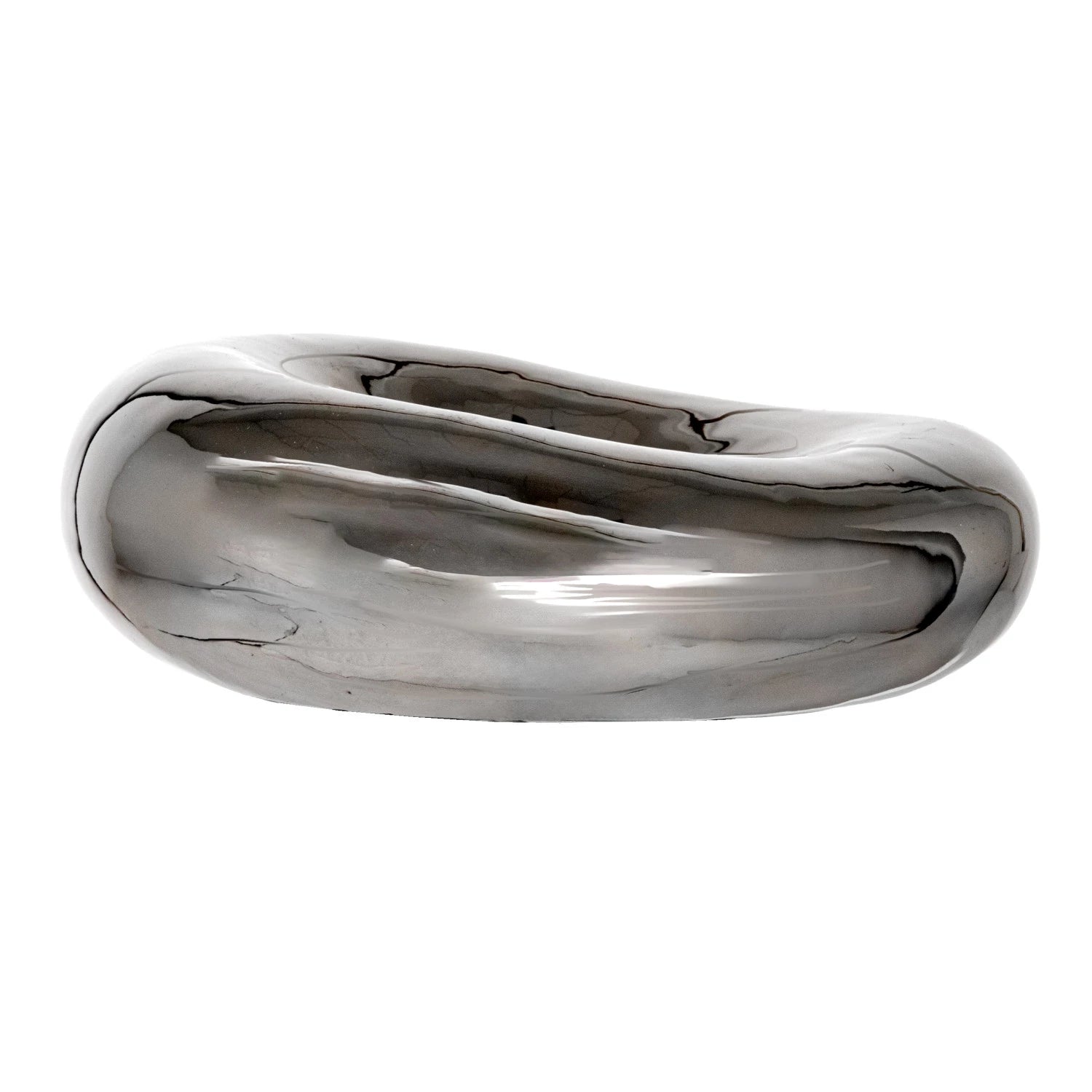 Silver bowl on a white background