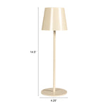 cordless rechargeable cream metal table lamp