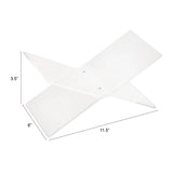 CLEAR ACRYLIC BOOKSTAND on a white background WITH DIMENSIONS