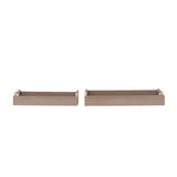 2 taupe MDP lacquer trays on a white background