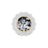 SCALLOPED WHITE RESIN SMALL PICTURE FRAME