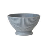 Stoneware Fluted Serving Bowl, Reactive  Blue Glaze