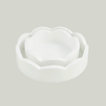 Mini Scalloped white mango wood lacquer Tray