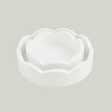 Mini Scalloped white mango wood lacquer Tray
