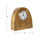 measurements of Arched Metal Mantel Clock, Antique Brass Finish