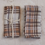 autumn plaid napkins, set of four