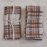 autumn plaid napkins, set of four