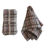 autumn plaid napkins, set of four