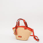 Montemare Palma Crossbody with orange leather accents on a white background
