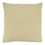 solid backing of Marisol pillow, covered zipper closure