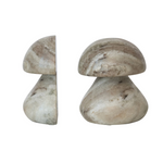 Marble Mushroom Shaped Bookends, set of two