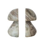 Marble Mushroom Shaped Bookends, set of two