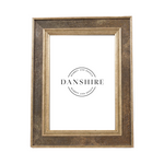 dark finished picture frame, gold accents, three sizes