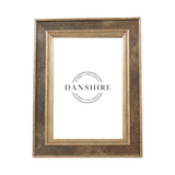dark finished picture frame, gold accents, three sizes